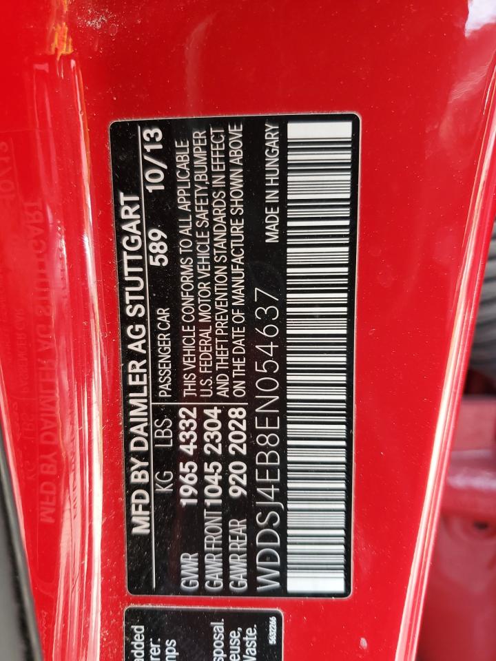 2014 Mercedes-Benz CLA-klasse VIN WDDSJ4EB8EN054637 Copart auction photo, front end / undercarriage damage thumbnail 15
