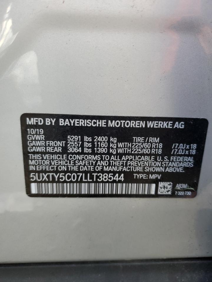 2020 BMW X3 VIN 5UXTY5C07LLT38544 Copart auction photo, front end damage thumbnail 14