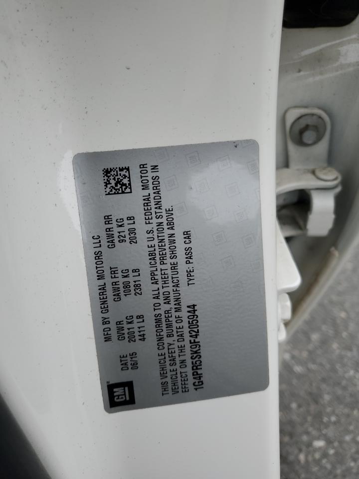 2015 Buick Verano VIN 1G4PR5SK9F4205944 Copart auction photo, front end damage thumbnail 12