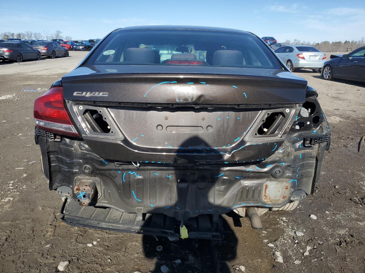 2013 Honda Civic VIN 19XFB2F59DE201945 Copart auction photo, rear end / minor dent/scratches damage thumbnail 6