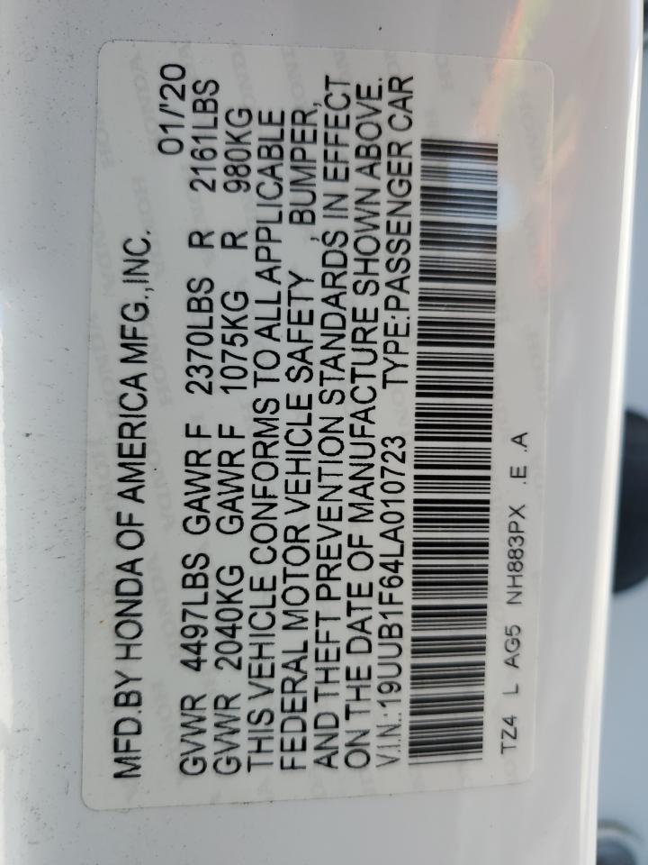 2020 Acura TLX VIN 19UUB1F64LA010723 Copart auction photo, front end damage thumbnail 14