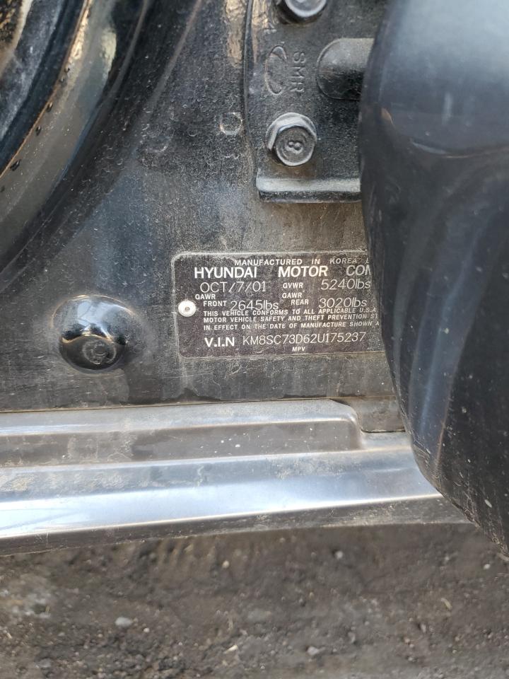 2002 Hyundai Santa Fe VIN KM8SC73D62U175237 Copart auction photo, all over damage thumbnail 12