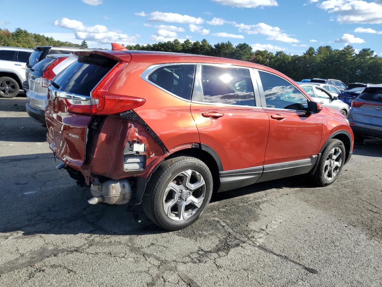 2018 Honda CR-V VIN 2HKRW2H8XJH661776 Copart auction photo, rear end damage thumbnail 3