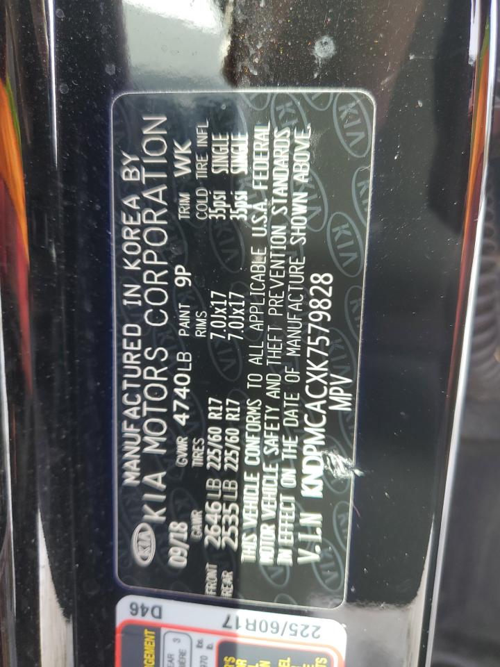 2019 KIA Sportage VIN KNDPMCACXK7579828 Copart auction photo, front end / mechanical damage thumbnail 14
