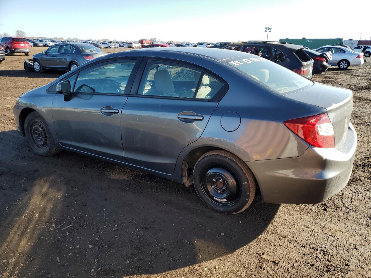 2012 Honda Civic VIN 19XFB2F59CE391812 Copart auction photo, side / rear end damage thumbnail 2