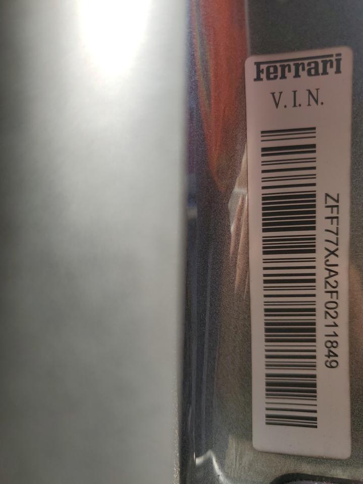 2015 Ferrari California VIN ZFF77XJA2F0211849 Copart auction photo, side damage thumbnail 12