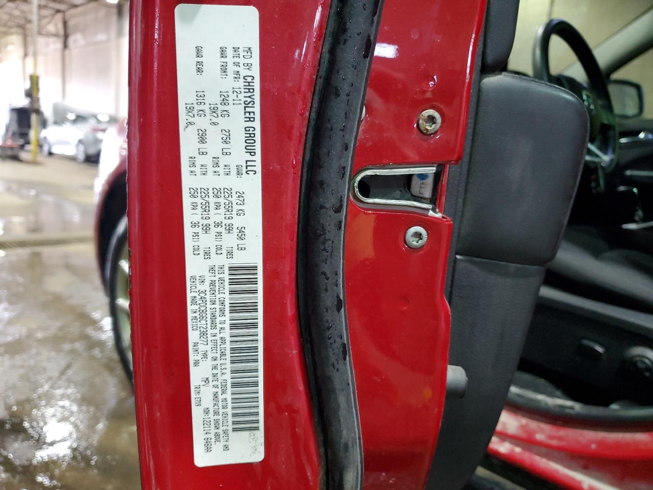 2012 Dodge Journey VIN 3C4PDCBG6CT238277 Copart auction photo, undercarriage / minor dent/scratches damage thumbnail 13