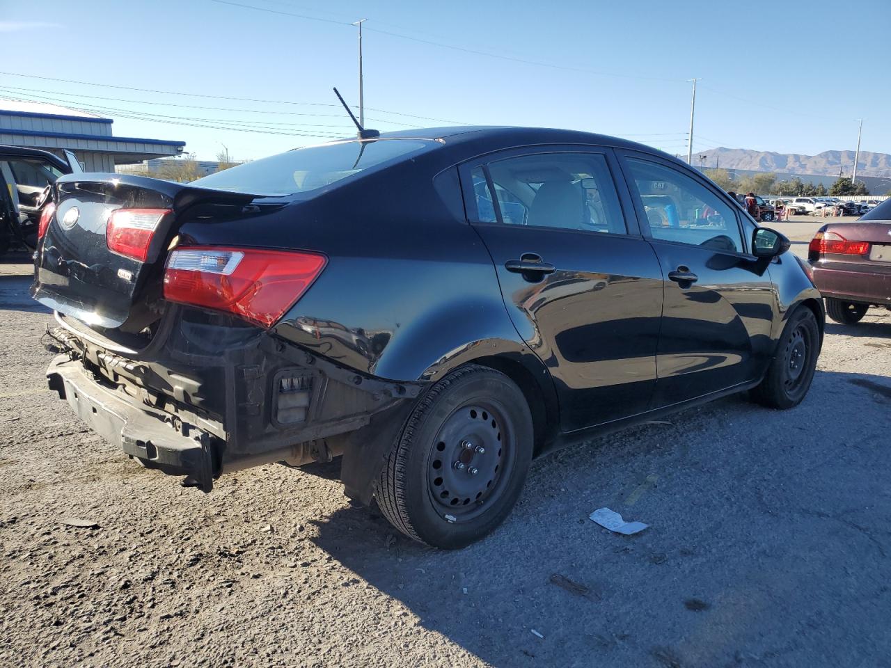 2013 KIA Rio VIN KNADM4A38D6256604 Copart auction photo, rear end damage thumbnail 3