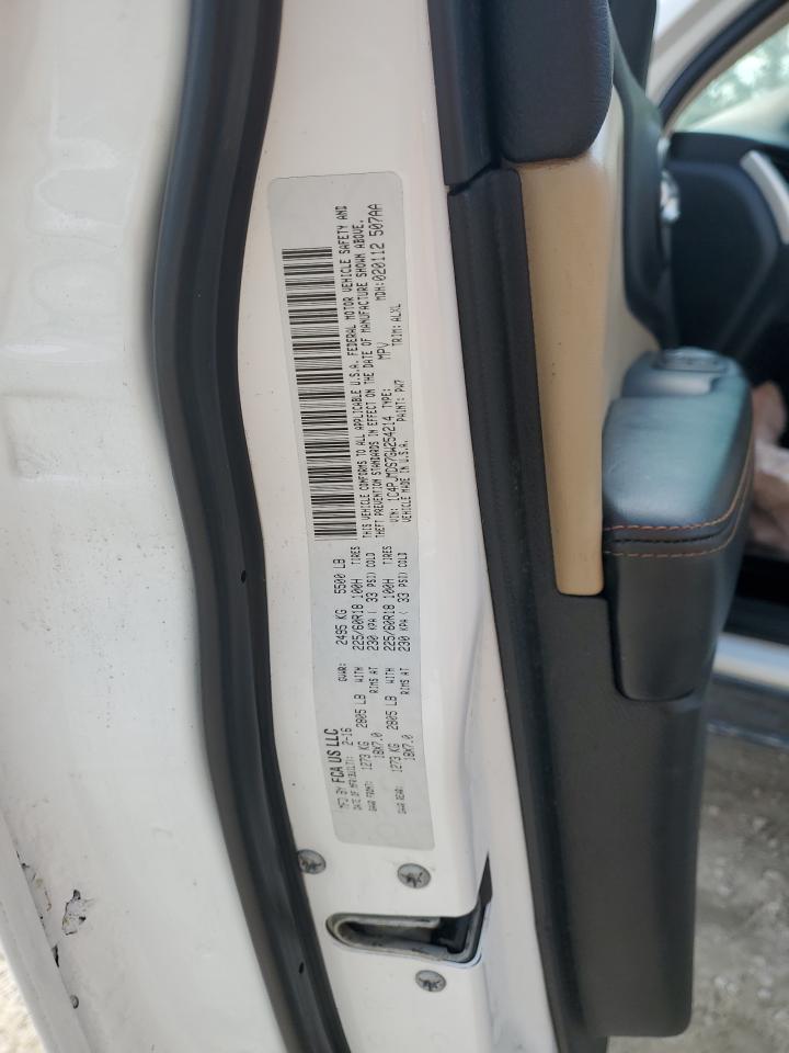 2016 Jeep Grand Cherokee VIN 1C4PJMDS7GW254214 Copart auction photo, front end / side damage thumbnail 14