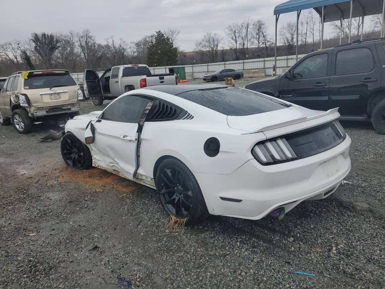 2015 Ford Mustang VIN 1FA6P8AM2F5429521 Copart auction photo, side / front end damage thumbnail 2