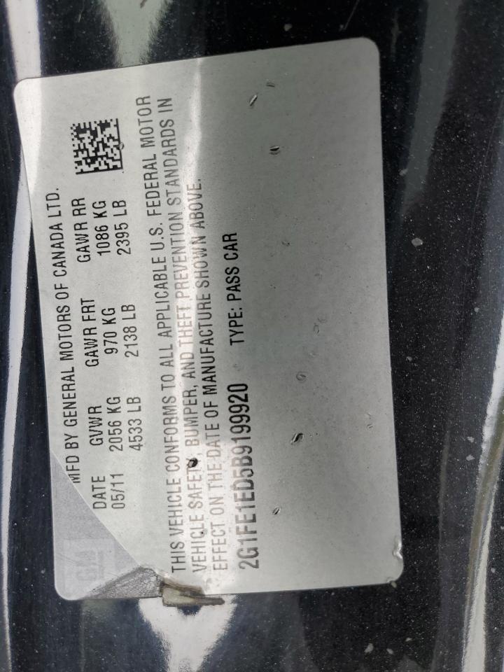 2011 Chevrolet Camaro VIN 2G1FE1ED5B9199920 Copart auction photo, front end / mechanical damage thumbnail 14