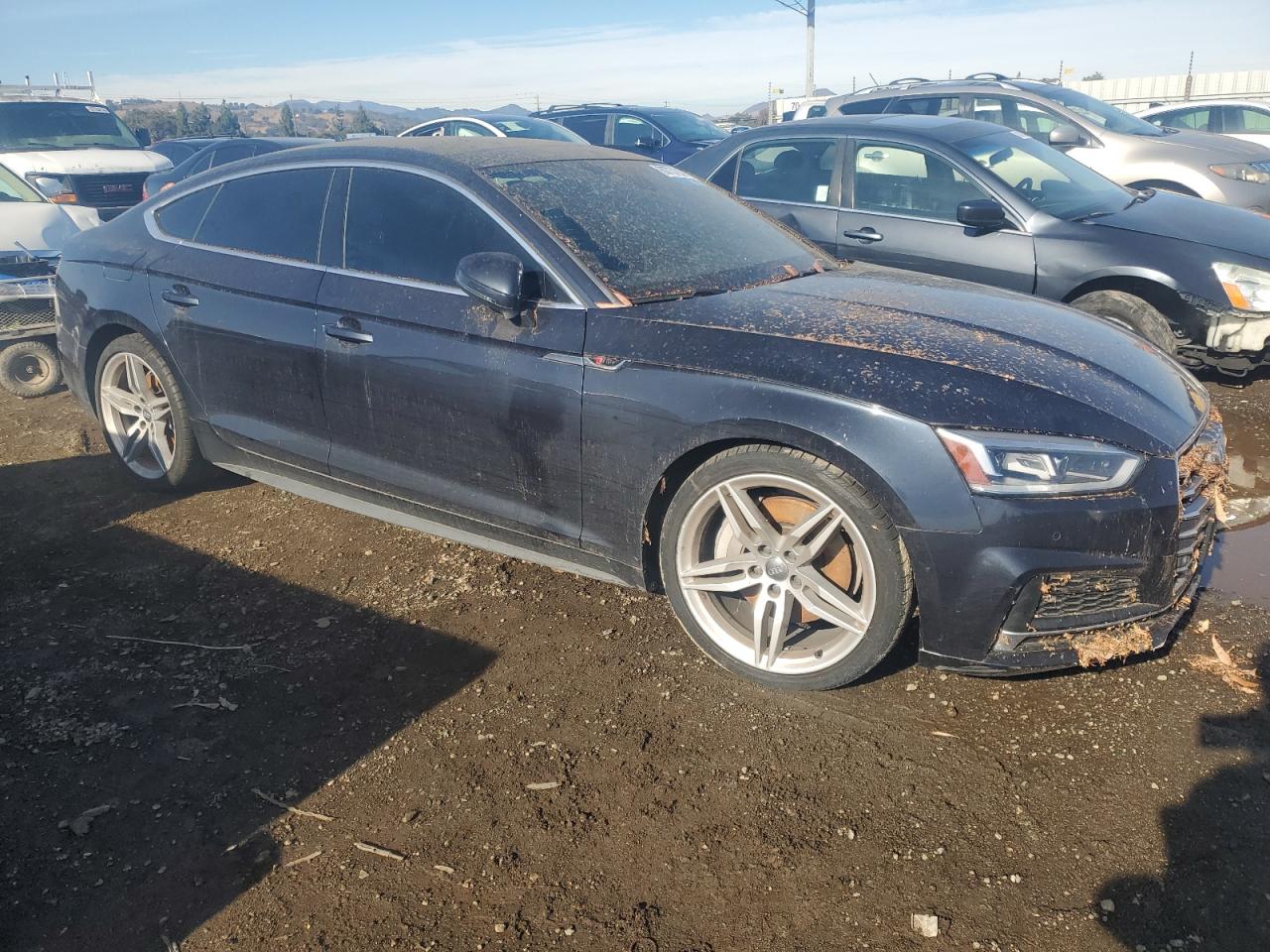 2018 Audi A5 VIN WAUENCF50JA076709 Copart auction photo, vandalism damage thumbnail 4