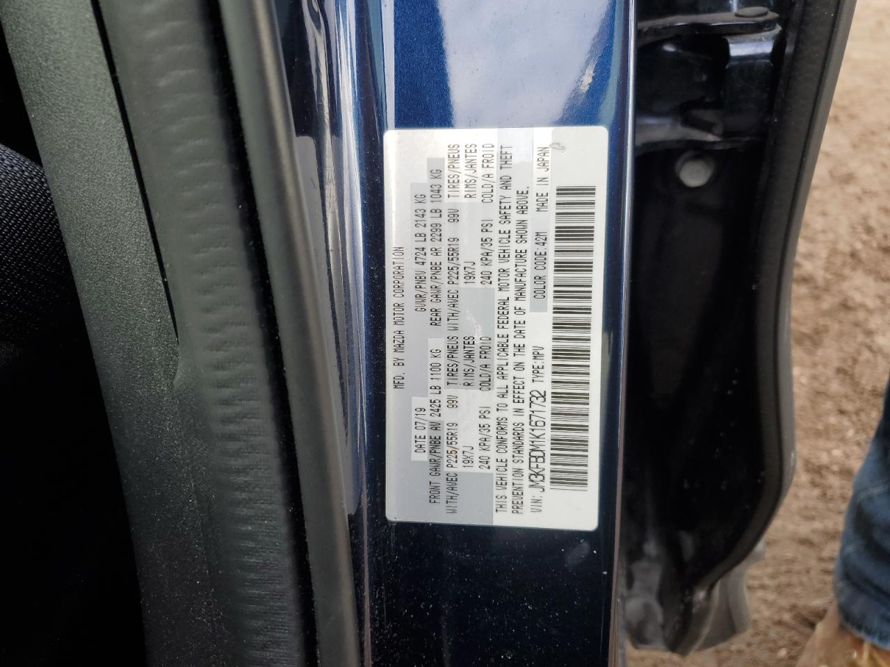 2019 Mazda CX-5 VIN JM3KFBDM1K1671732 Copart auction photo, front end / mechanical damage thumbnail 12