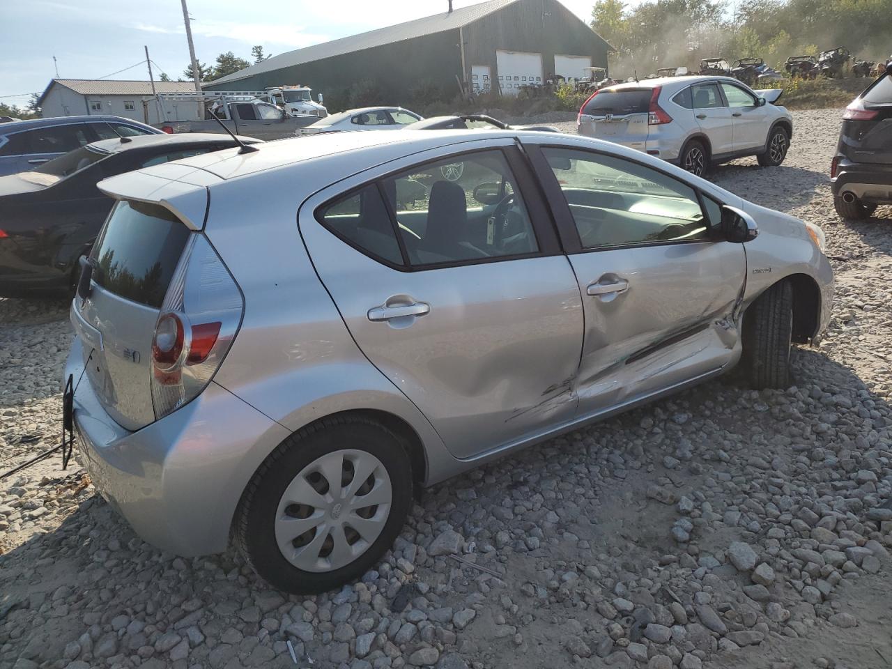 2014 Toyota Prius VIN JTDKDTB38E1565670 Copart auction photo, side / front end damage thumbnail 3