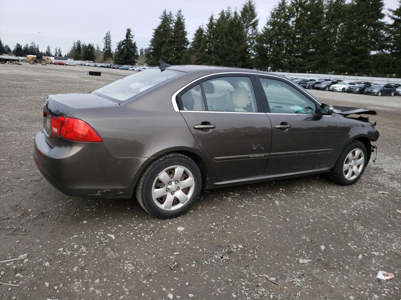 2010 KIA Optima VIN KNAGG4A83A5416454 Copart auction photo, front end / side damage thumbnail 3