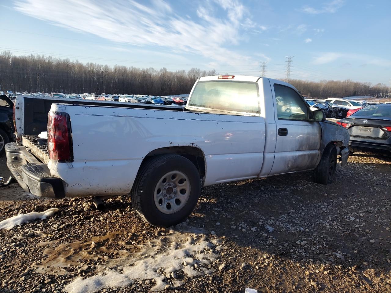 2006 Chevrolet Silverado VIN 3GCEC14X16G145899 Copart auction photo, burn damage thumbnail 3