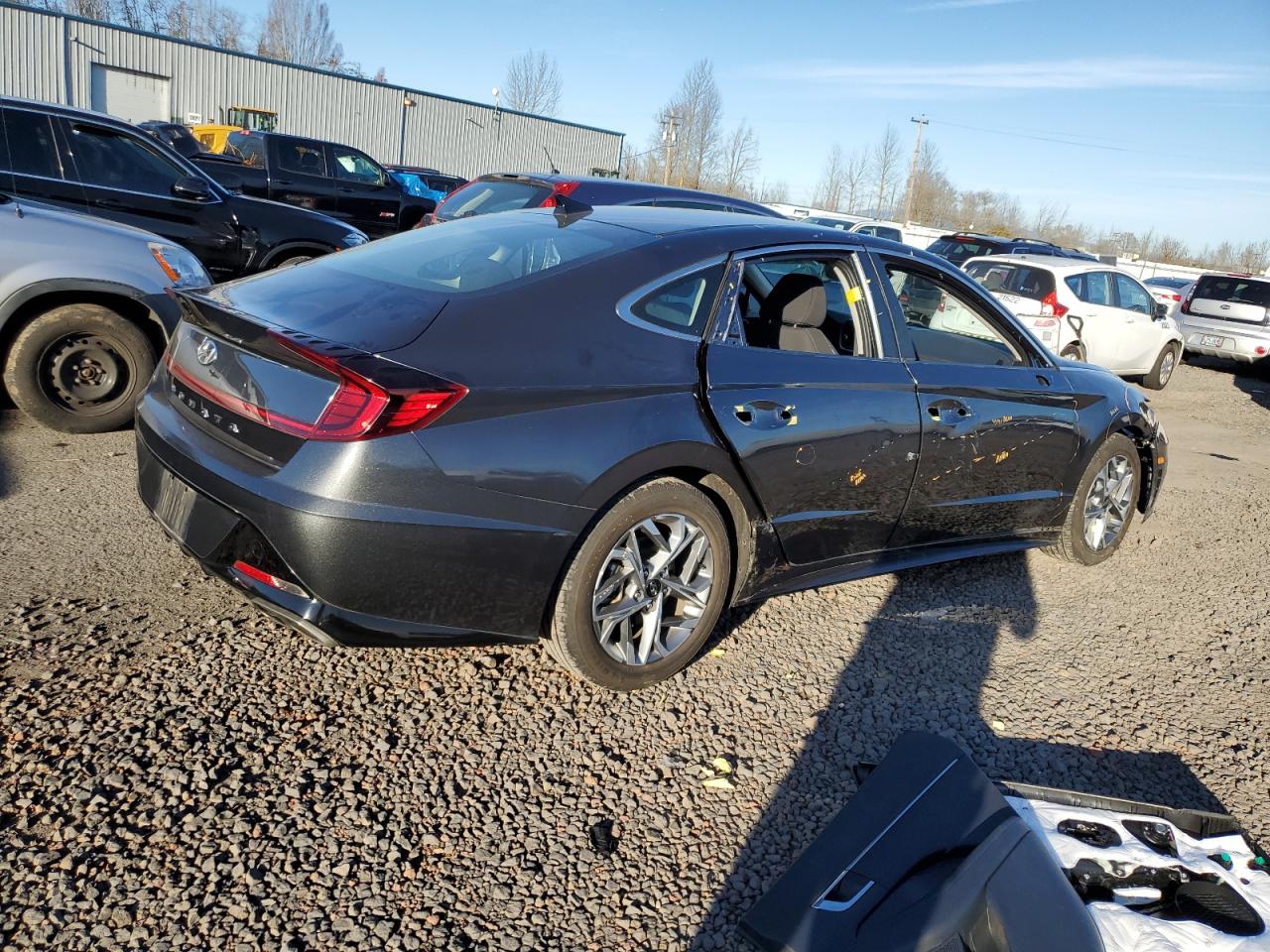 2023 Hyundai Sonata VIN KMHL64JAXPA267642 Copart auction photo, side / front end damage thumbnail 3