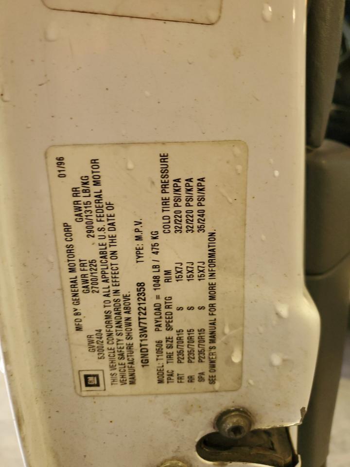 1996 Chevrolet Blazer VIN 1GNDT13W7T2212358 Copart auction photo, front end damage thumbnail 13