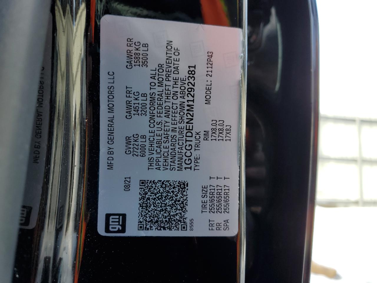 2021 Chevrolet Colorado VIN 1GCGTDEN2M1292381 Copart auction photo, rear end / minor dent/scratches damage thumbnail 12