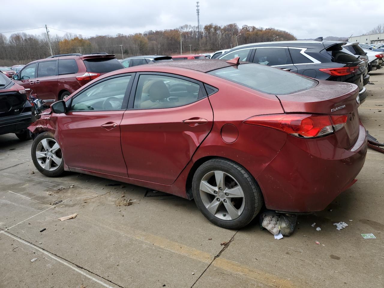 2013 Hyundai Elantra VIN 5NPDH4AEXDH326215 Copart auction photo, front end damage thumbnail 2