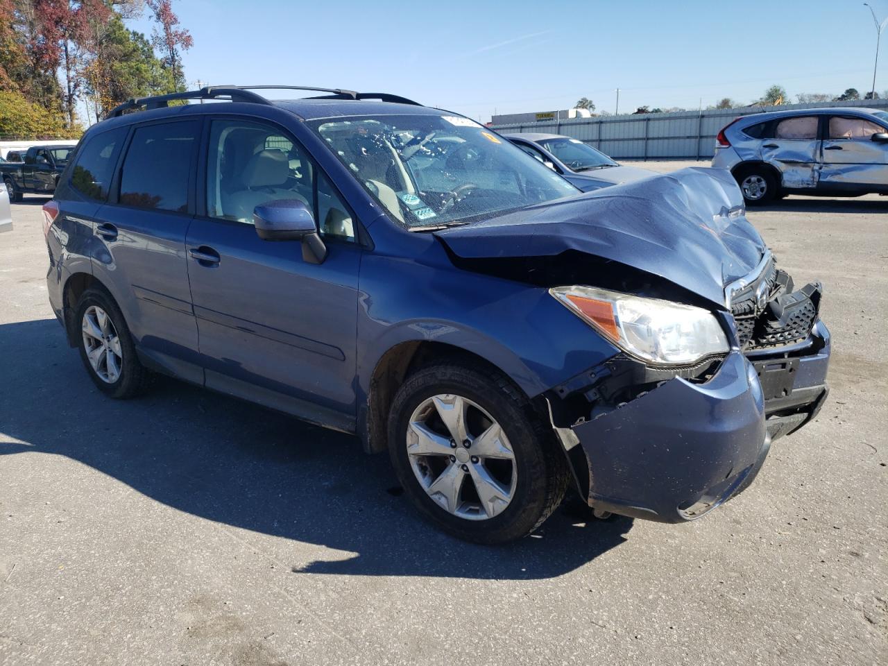 2014 Subaru Forester VIN JF2SJADC1EH555968 Copart auction photo, front end damage thumbnail 4
