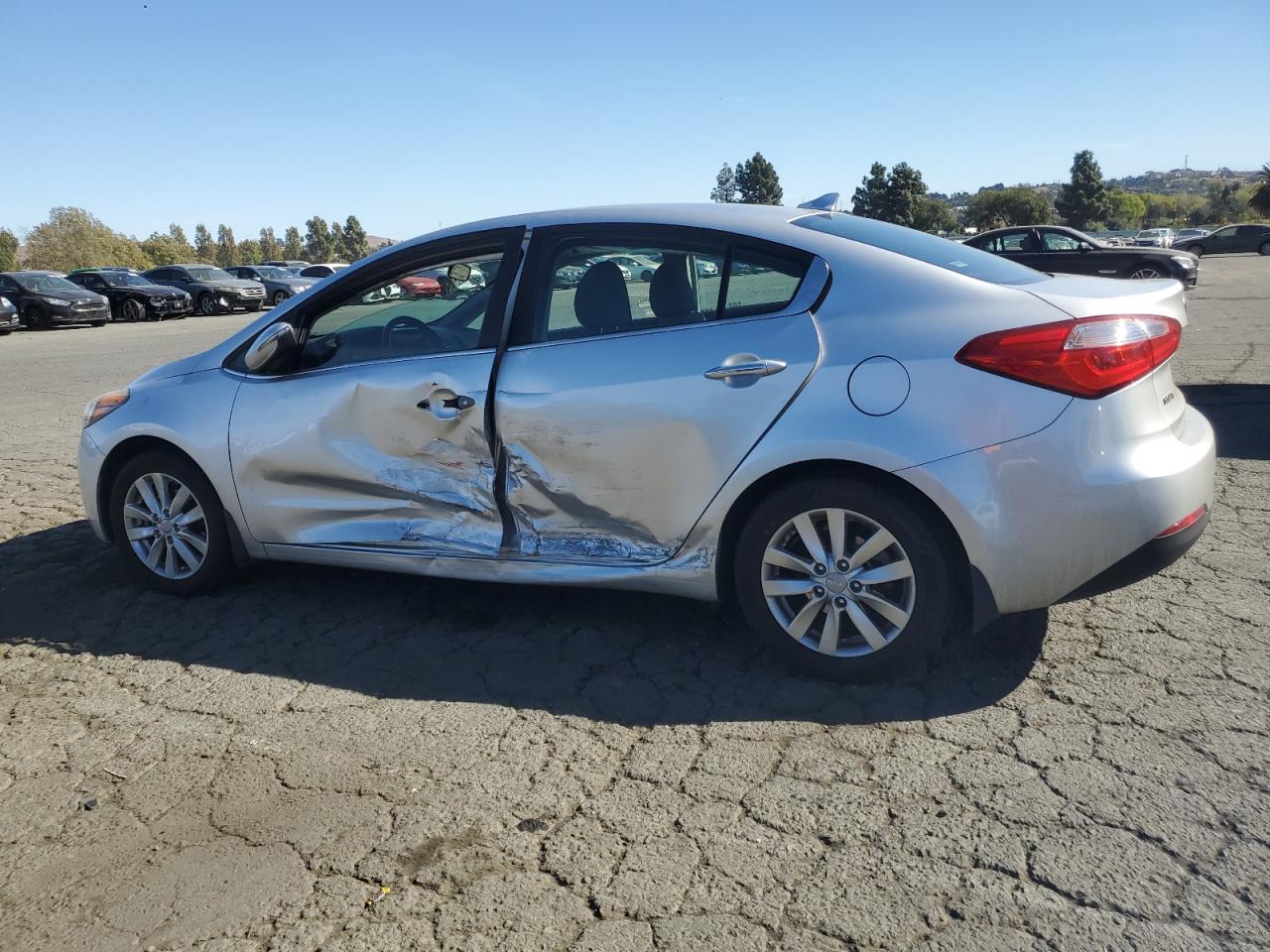 2014 KIA Forte VIN KNAFX4A82E5127910 Copart auction photo, side damage thumbnail 2