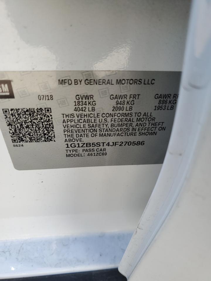 2018 Chevrolet Malibu VIN 1G1ZB5ST4JF270586 Copart auction photo, all over damage thumbnail 14