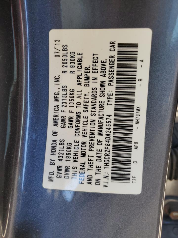 2013 Honda Accord VIN 1HGCR2F84DA245574 Copart auction photo, all over / undercarriage damage thumbnail 13