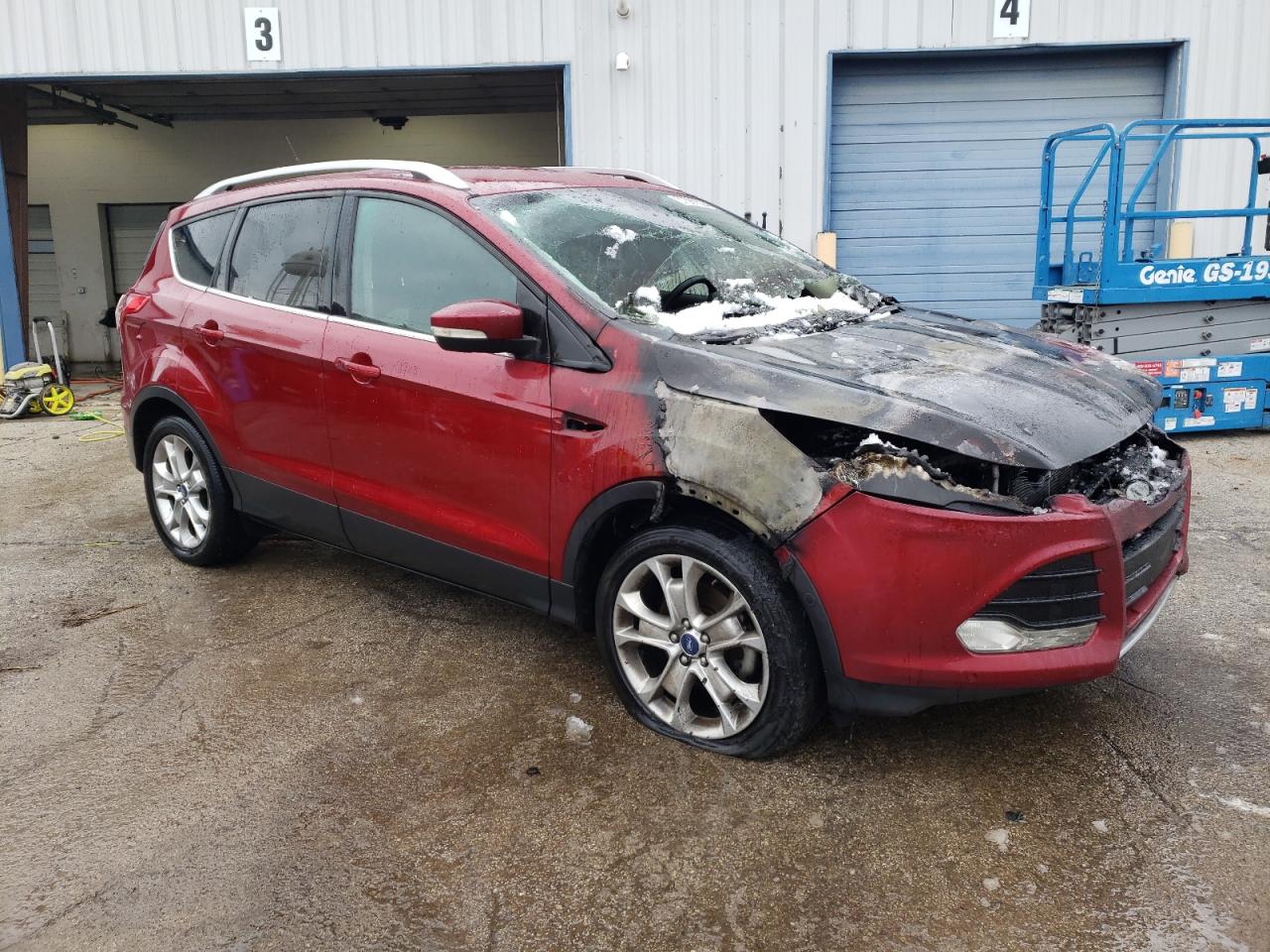 2014 Ford Escape VIN 1FMCU0JX8EUA60729 Copart auction photo, burn - engine / burn damage thumbnail 4