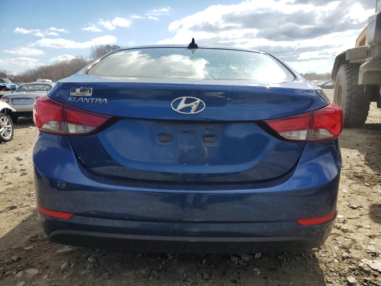 2016 Hyundai Elantra VIN 5NPDH4AE9GH789130 Copart auction photo, front end / rear end damage thumbnail 6