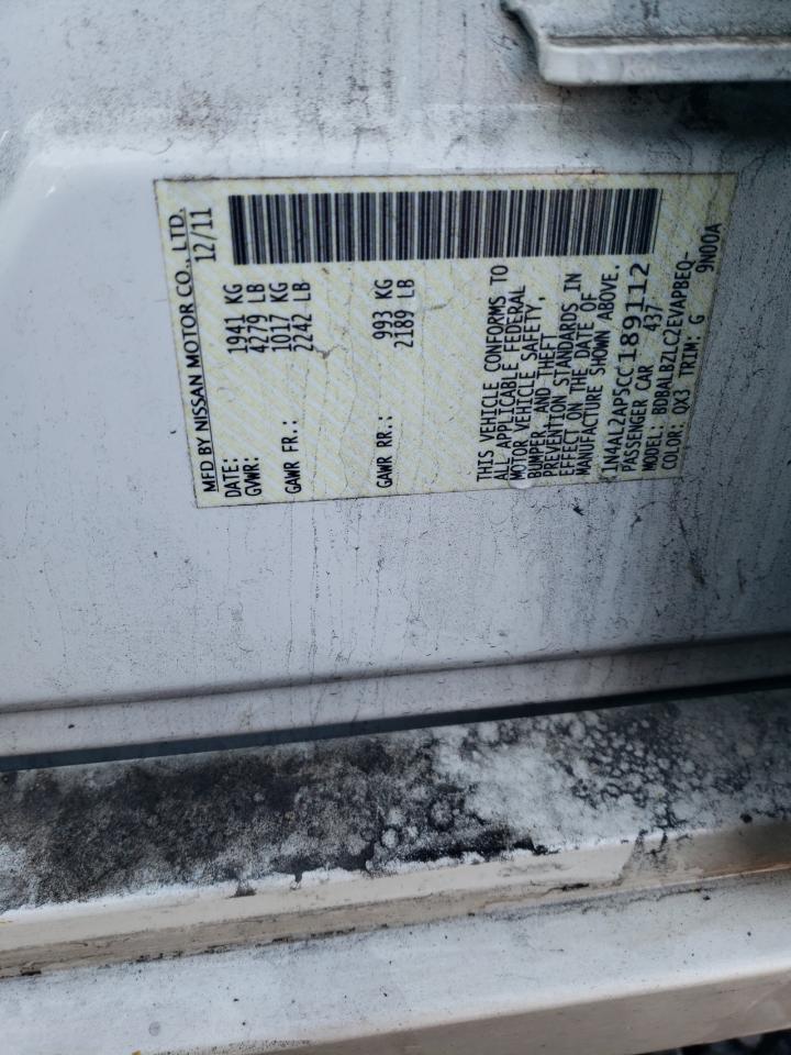 2012 Nissan Altima VIN 1N4AL2AP5CC189112 Copart auction photo, front end damage thumbnail 12