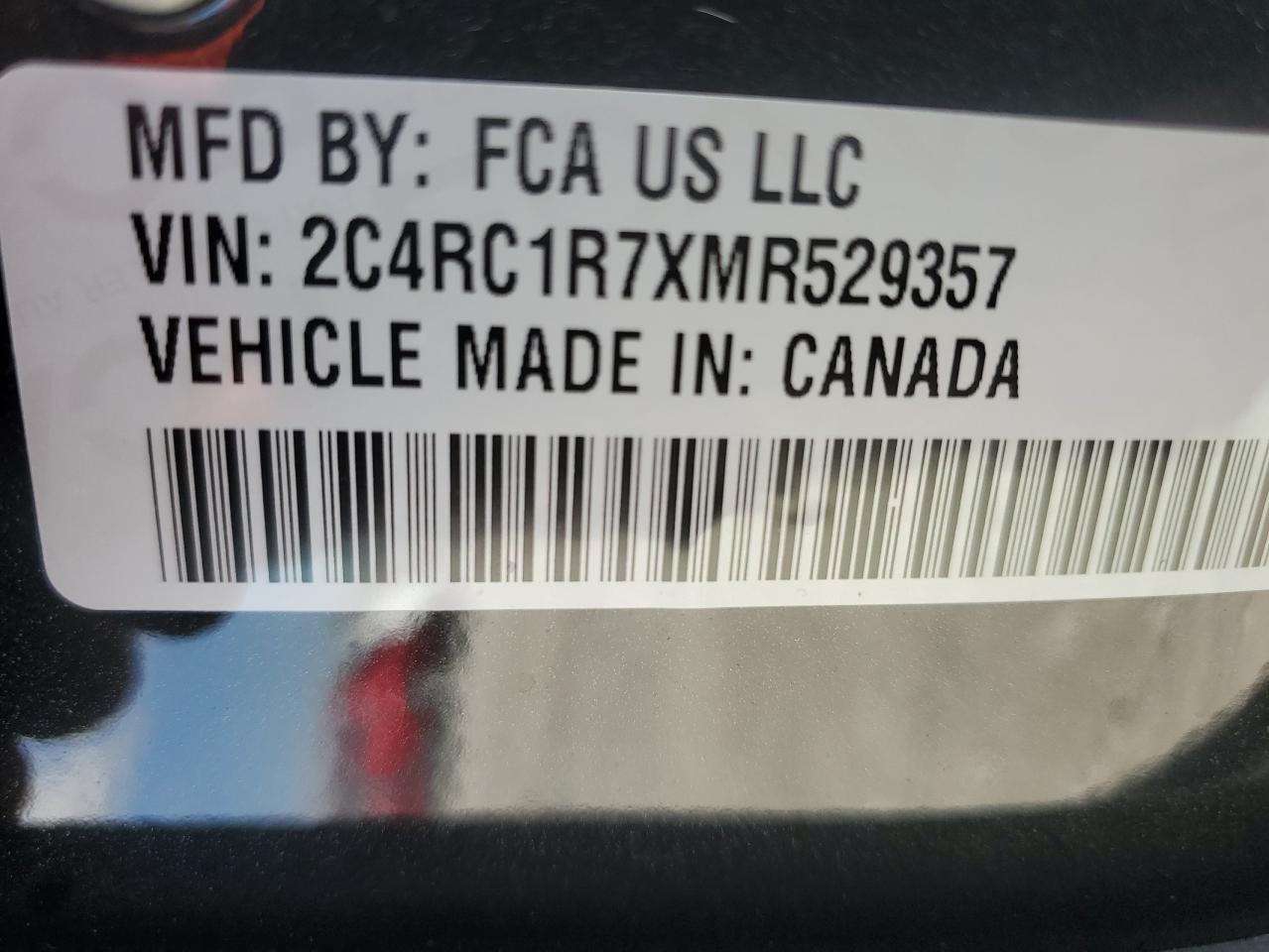 2021 Chrysler Pacifica VIN 2C4RC1R7XMR529357 Copart auction photo, front end damage thumbnail 15