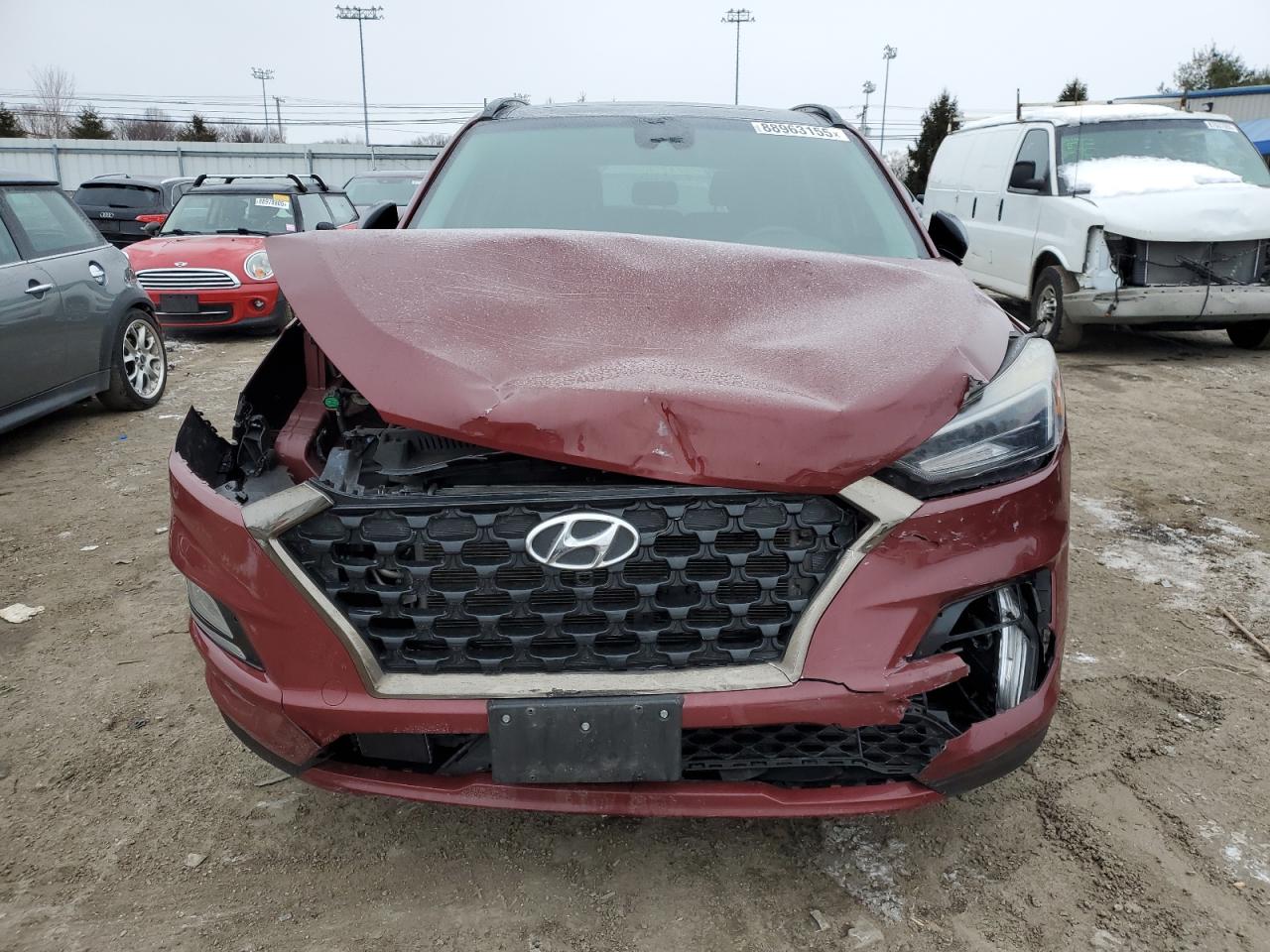 2019 Hyundai Tucson VIN KM8J3CAL1KU007438 Copart auction photo, front end / minor dent/scratches damage thumbnail 5