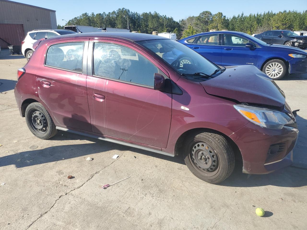 2021 Mitsubishi Mirage VIN ML32AUHJ2MH005429 Copart auction photo, front end / side damage thumbnail 4