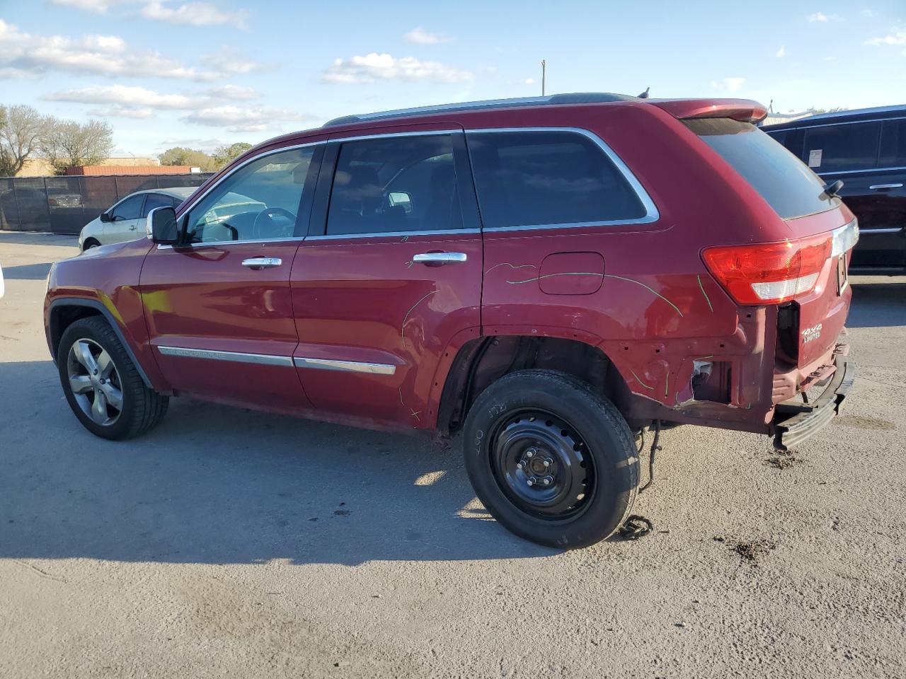 2012 Jeep Grand Cherokee VIN 1C4RJFBG9CC325167 Copart auction photo, rear end / side damage thumbnail 2