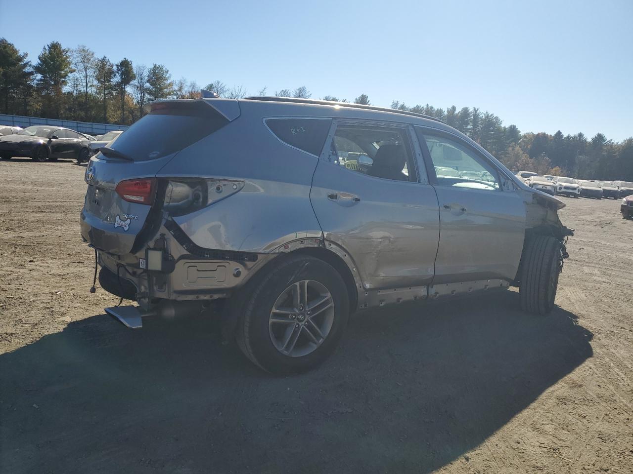 2017 Hyundai Santa Fe VIN 5XYZU3LB9HG388233 Copart auction photo, side / front end damage thumbnail 3