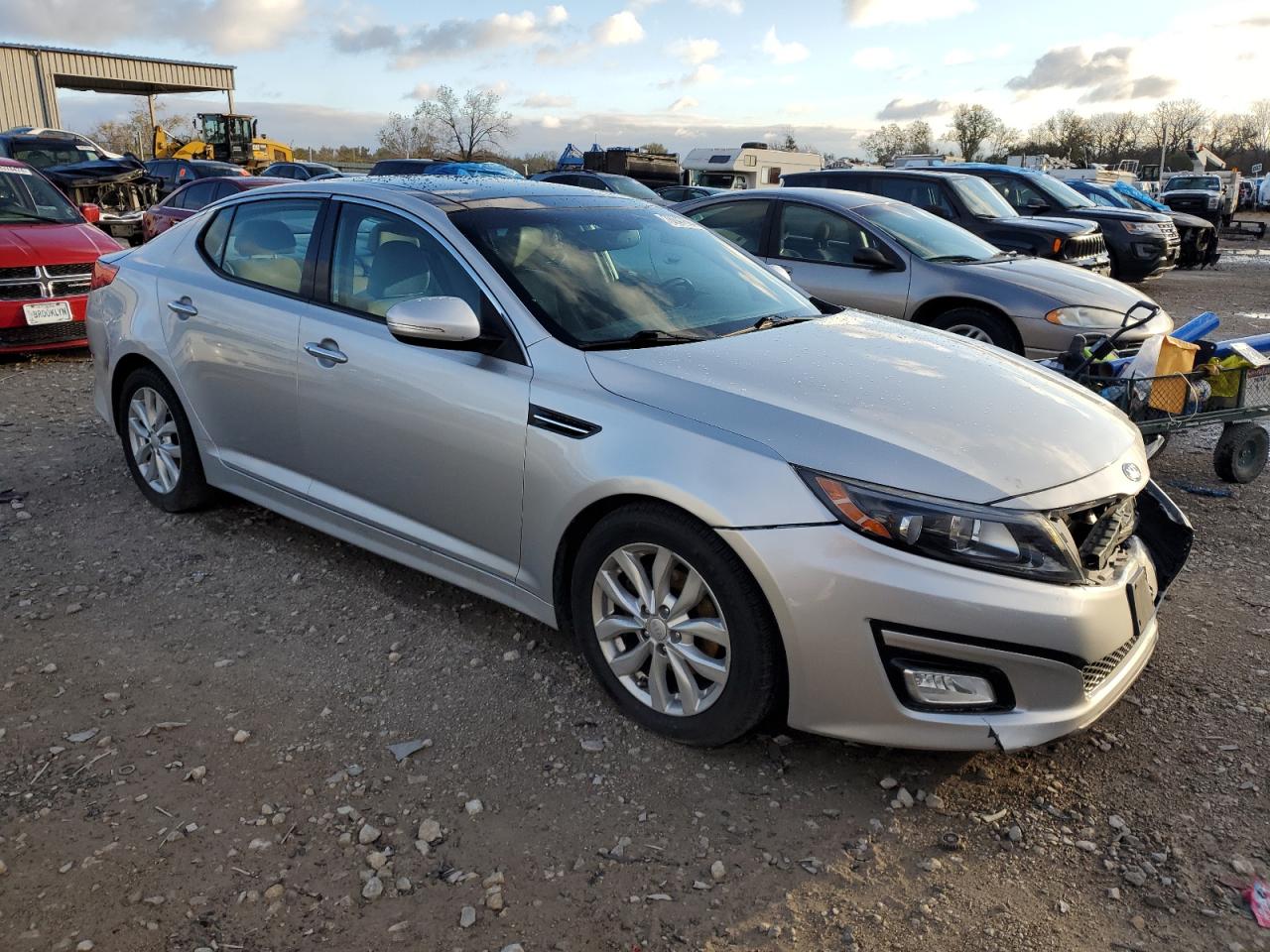 2014 KIA Optima VIN 5XXGN4A7XEG343343 Copart auction photo, front end damage thumbnail 4