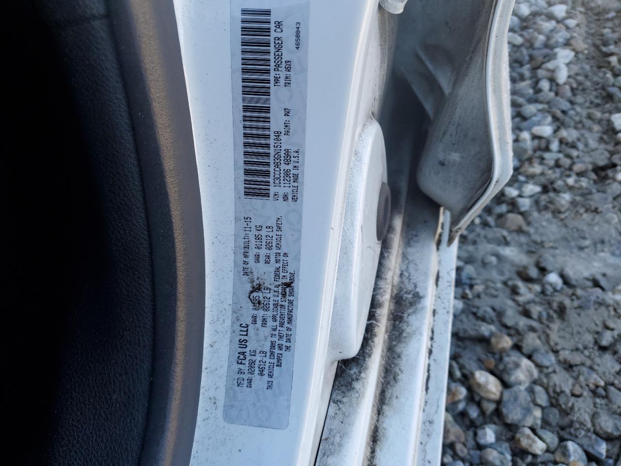 2016 Chrysler 200 VIN 1C3CCCAB3GN151048 Copart auction photo, front end / side damage thumbnail 12