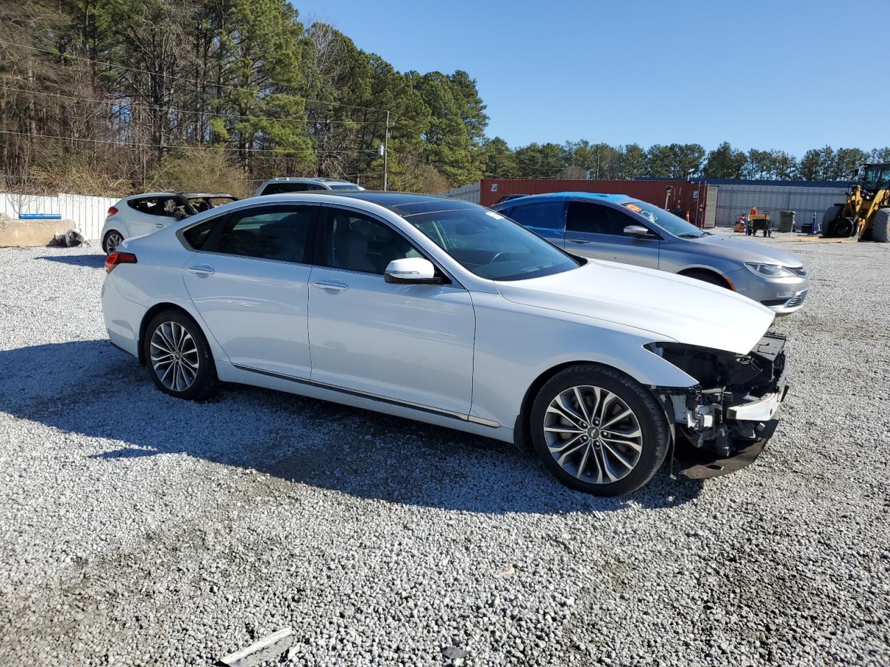 2015 Hyundai Genesis VIN KMHGN4JEXFU096864 Copart auction photo, front end / minor dent/scratches damage thumbnail 4