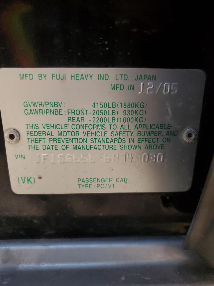 2006 Subaru Forester VIN JF1SG65696H749030 Copart auction photo, side / minor dent/scratches damage thumbnail 13