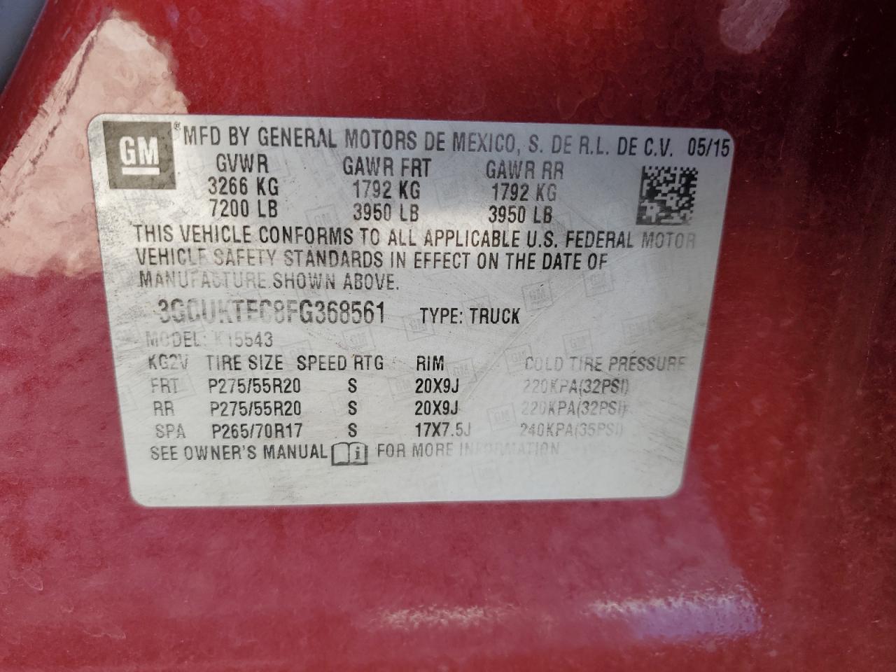 2015 Chevrolet Silverado VIN 3GCUKTEC8FG368561 Copart auction photo, front end damage thumbnail 12