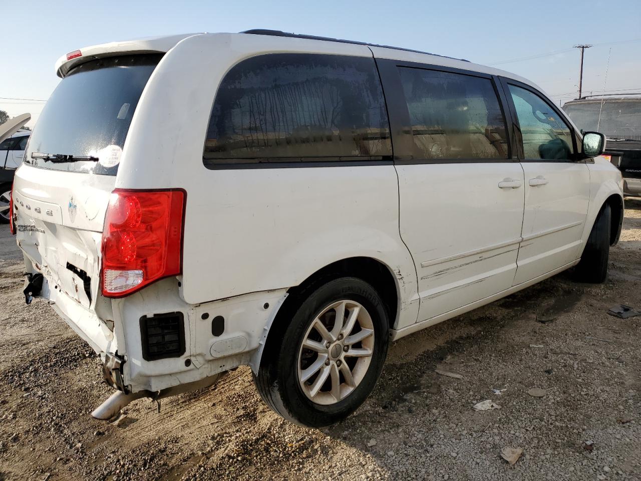 2014 Dodge Caravan VIN 2C4RDGCG0ER267875 Copart auction photo, rear end / side damage thumbnail 3