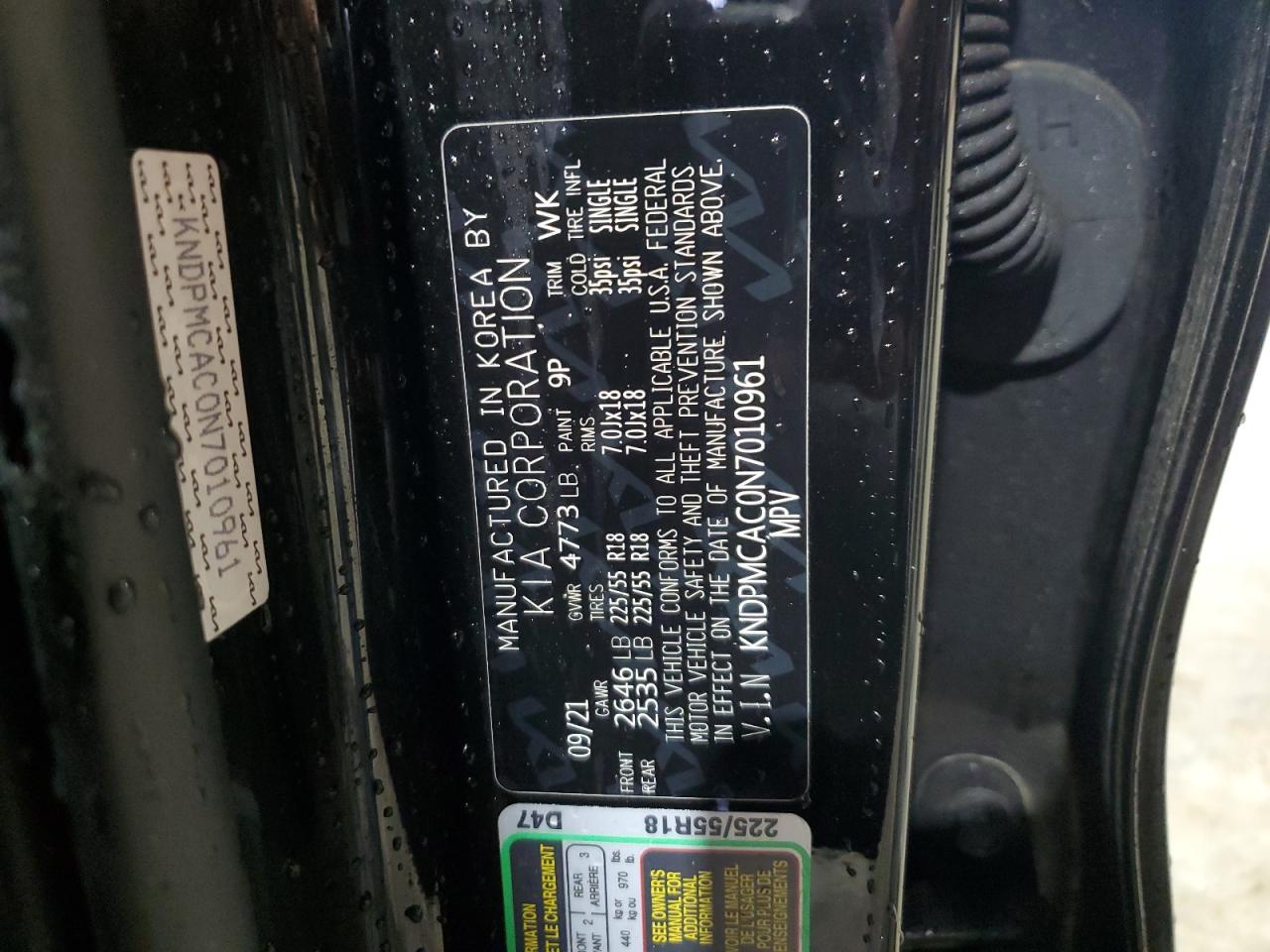 2022 KIA Sportage VIN KNDPMCAC0N7010961 Copart auction photo, all over damage thumbnail 14