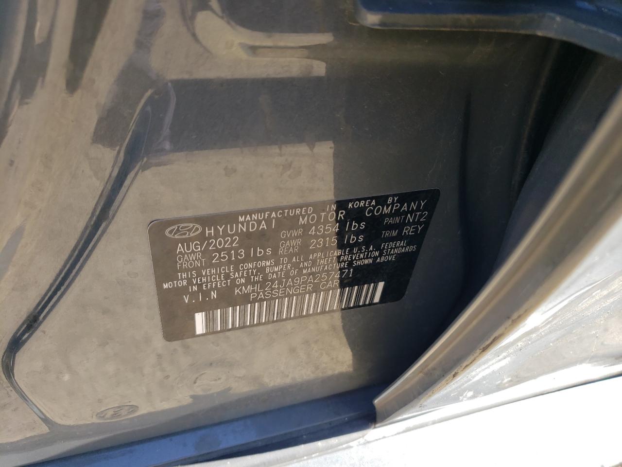 2023 Hyundai Sonata VIN KMHL24JA9PA257471 Copart auction photo, side damage thumbnail 13