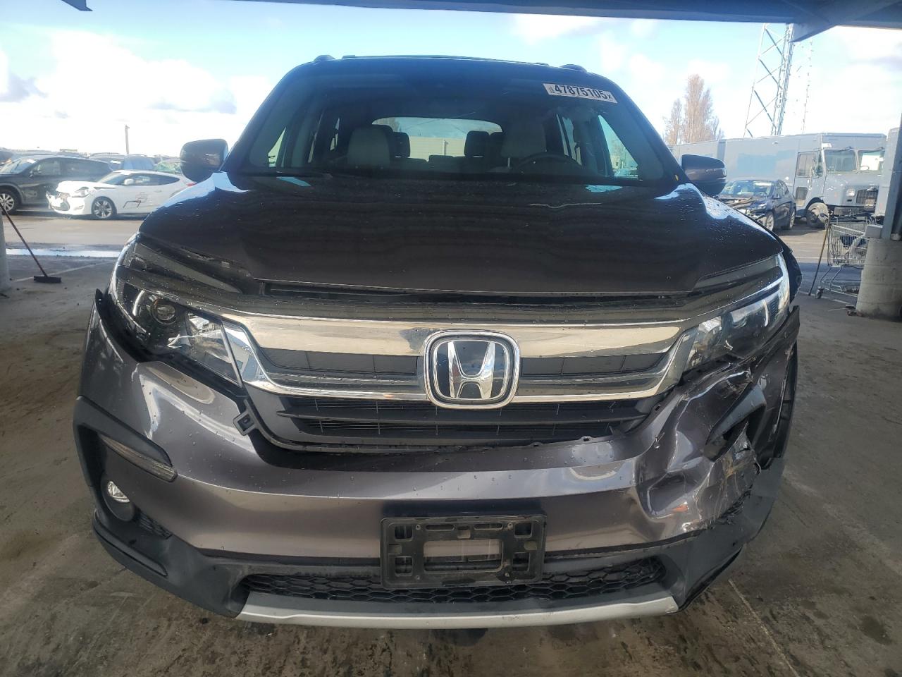 2019 Honda Pilot VIN 5FNYF6H31KB038103 Copart auction photo, front end / side damage thumbnail 5