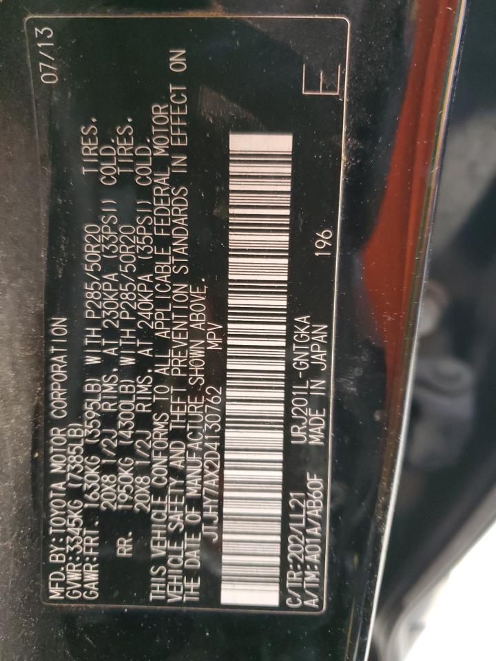 2013 Lexus LX VIN JTJHY7AX2D4130762 Copart auction photo, front end / minor dent/scratches damage thumbnail 14
