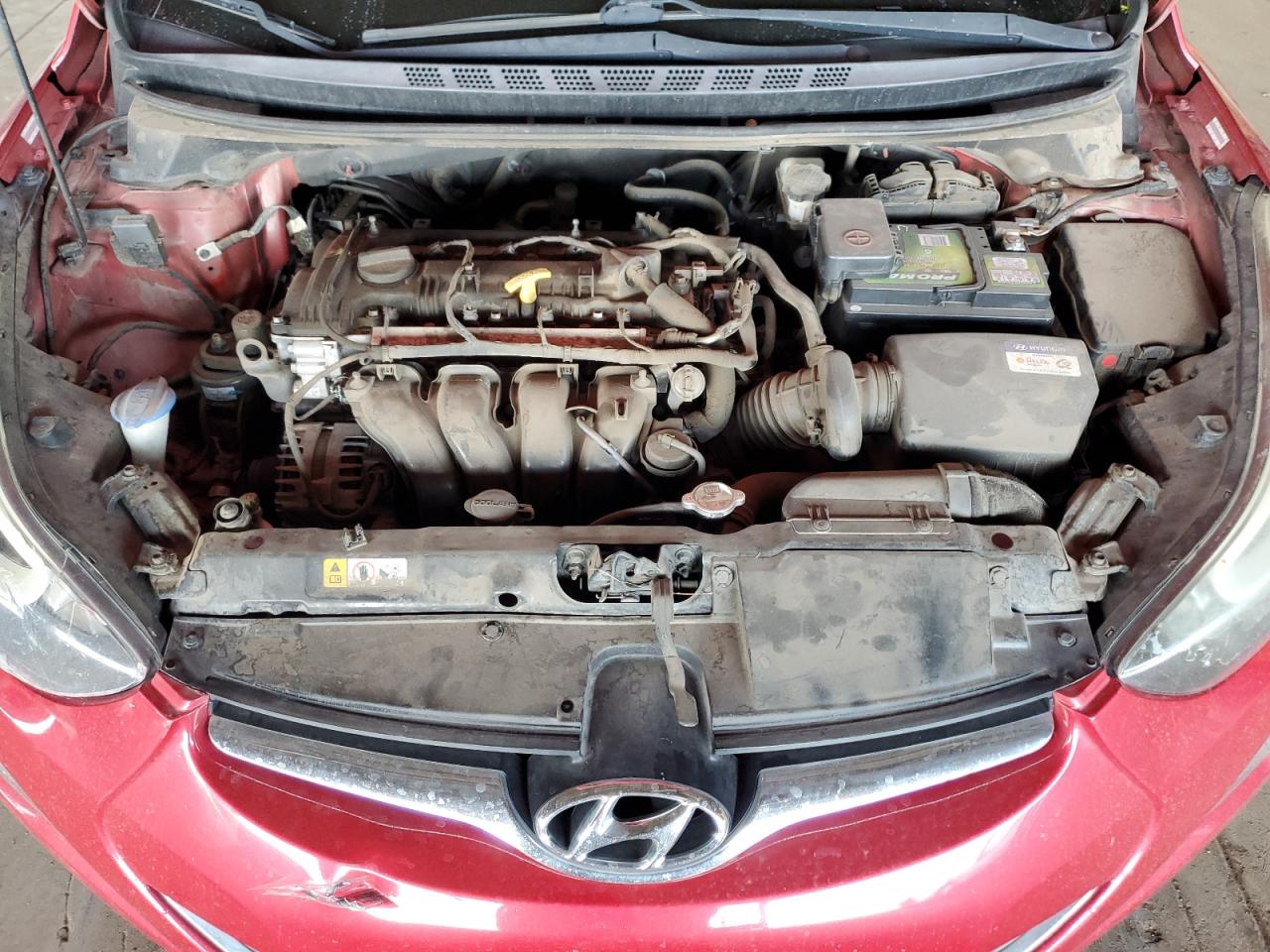 2015 Hyundai Elantra VIN KMHDH4AE5FU325638 Copart auction photo, front end / side damage thumbnail 12