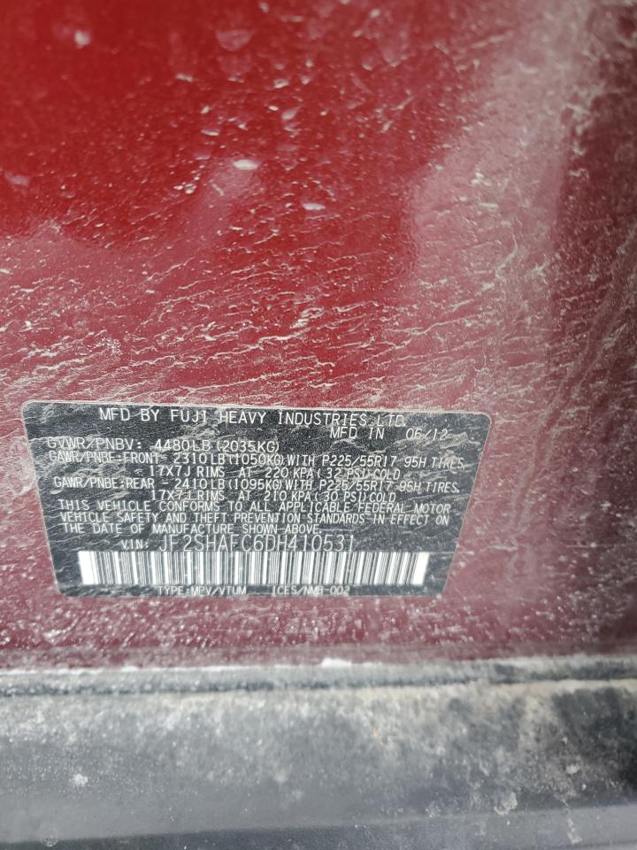 2013 Subaru Forester VIN JF2SHAFC6DH410531 Copart auction photo, front end / minor dent/scratches damage thumbnail 13