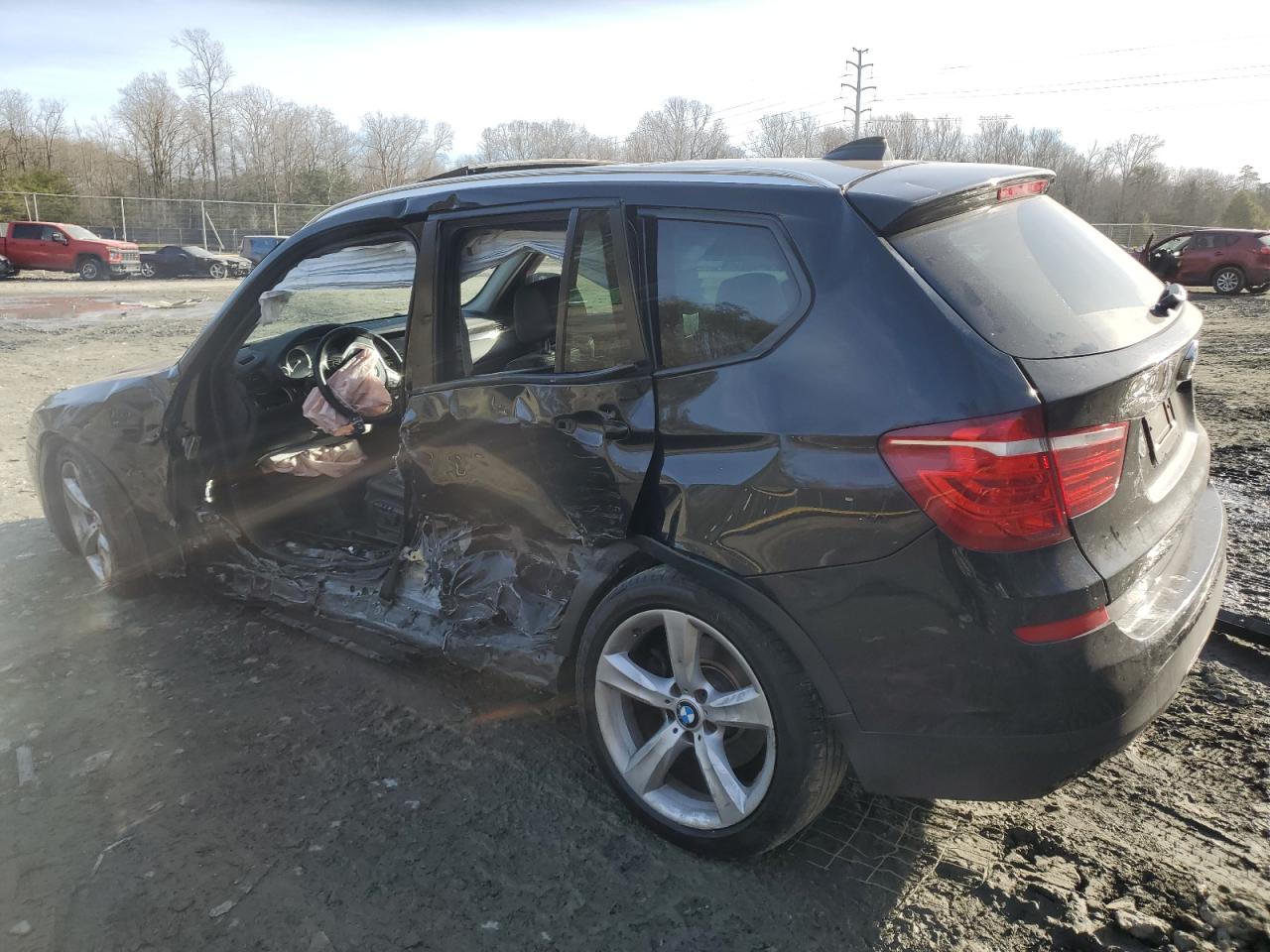 2017 BMW X3 VIN 5UXWX9C37H0W76522 Copart auction photo, side damage thumbnail 2