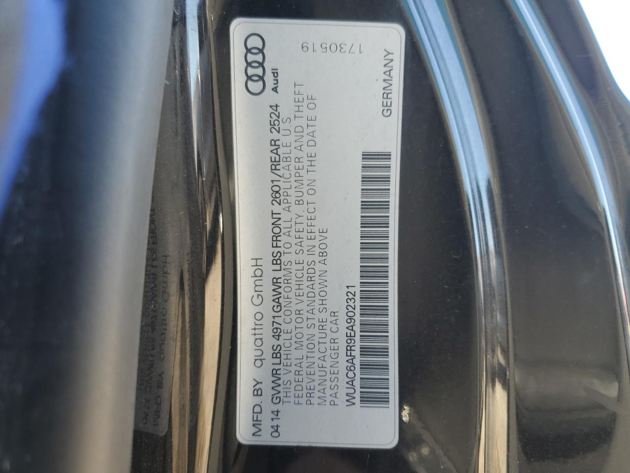 2014 Audi RS5 VIN WUAC6AFR9EA902321 Copart auction photo, front end damage thumbnail 15